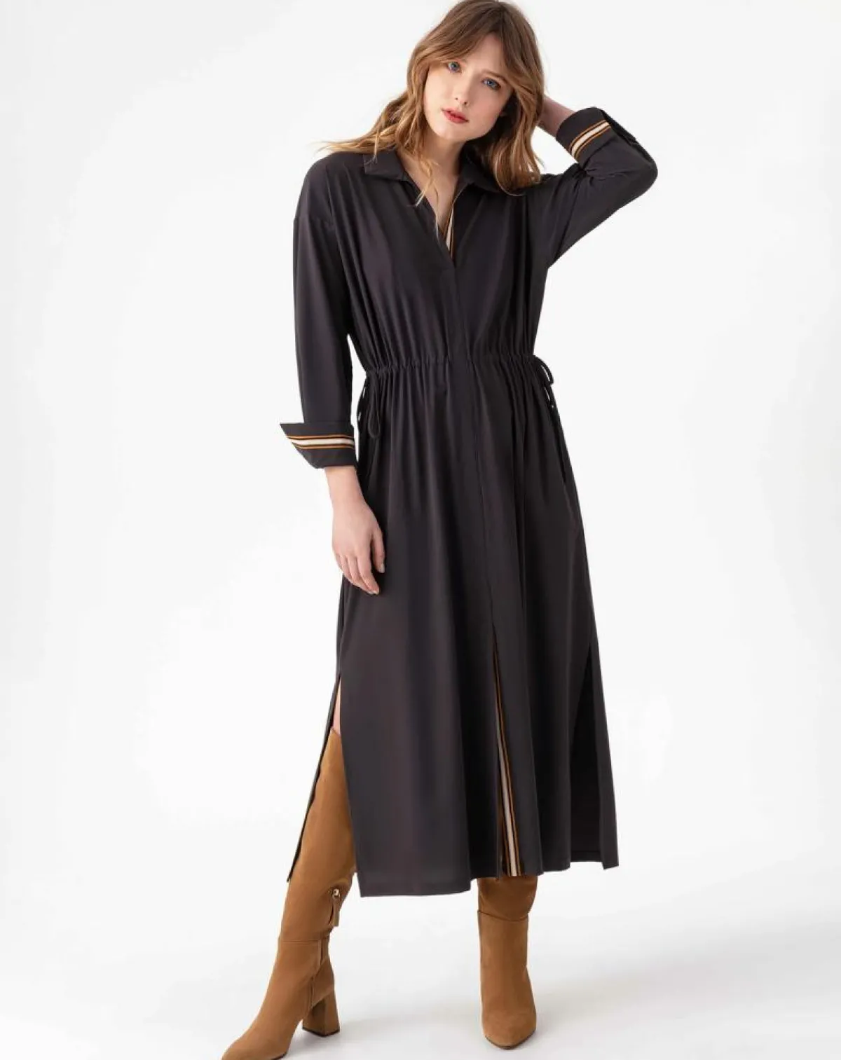 Indies Robes|Robe Longue Rhea choco