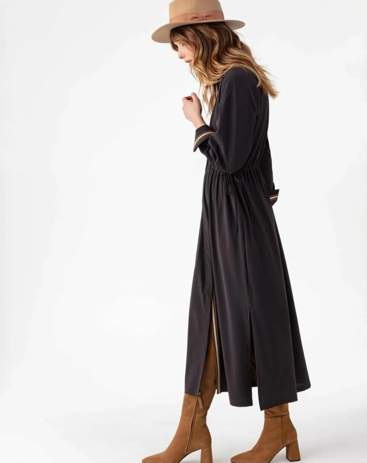 Indies Robes|Robe Longue Rhea choco