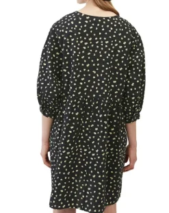 Marc O'Polo Robes|Robe manches ballons imprimée fleurs noire