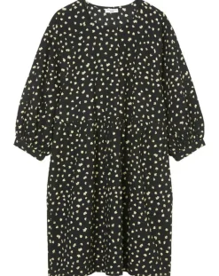 Marc O'Polo Robes|Robe manches ballons imprimée fleurs noire