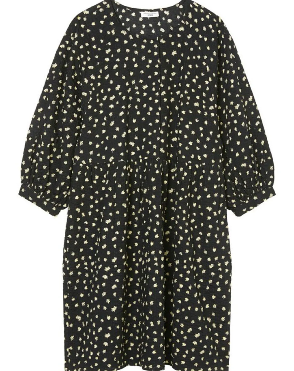 Marc O'Polo Robes|Robe manches ballons imprimée fleurs noire