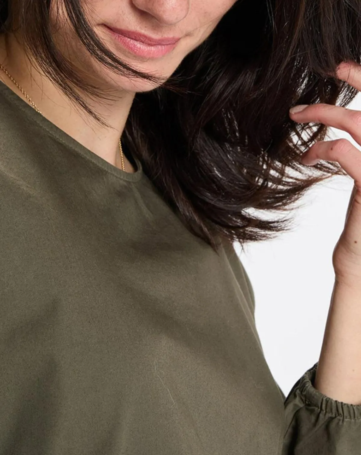 Marc O'Polo Robes|Robe manches ballons kaki