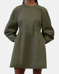 Marc O'Polo Robes|Robe manches ballons kaki