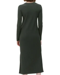 Marc O'Polo Robes|Robe manches longues Col Rond Maille Milano vert foncé