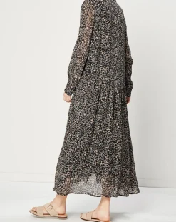 Esprit Robes|Robe maxi fluide imprimée noire