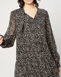 Esprit Robes|Robe maxi fluide imprimée noire