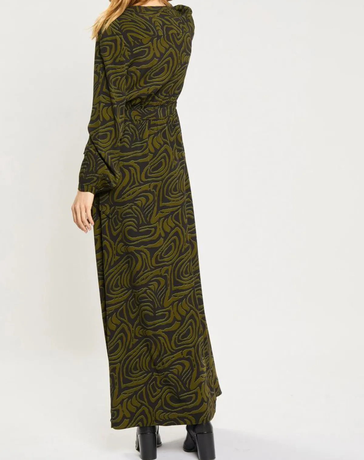 Scotch & Soda Robes|Robe Maxi Print Zèbre noir/vert