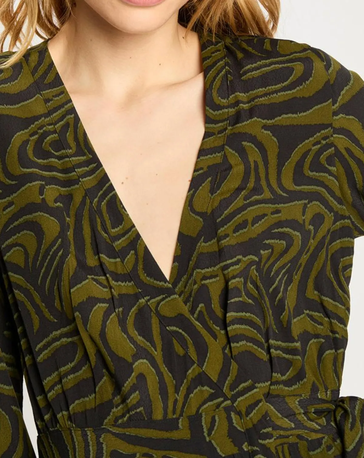 Scotch & Soda Robes|Robe Maxi Print Zèbre noir/vert