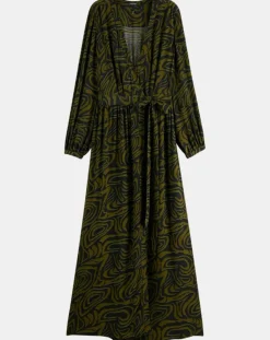 Scotch & Soda Robes|Robe Maxi Print Zèbre noir/vert