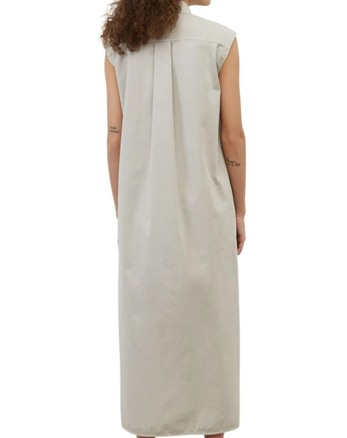 Marc O'Polo Robes|Robe maxi sans manches Bouton gris clair