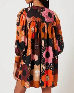 Manoush Robes|Robe Médiéval Patchwork imprimée multicolore