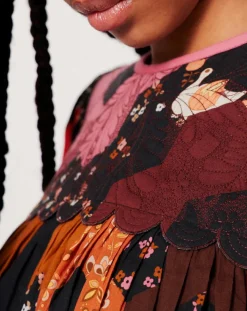 Manoush Robes|Robe Médiéval Patchwork imprimée multicolore