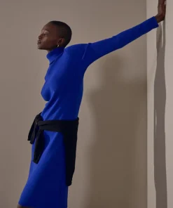 Rodier Robes|Robe Melina moulante boutons bleu outremer