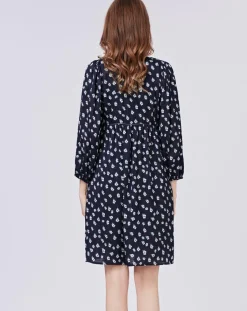 See u Soon Robes|Robe Michelle à fleurs marine