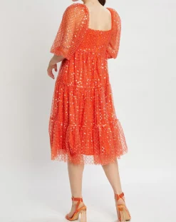 Manoush Robes|Robe midi Baby Flower coquelicot