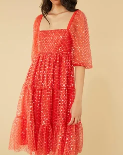 Manoush Robes|Robe midi Baby Flower coquelicot
