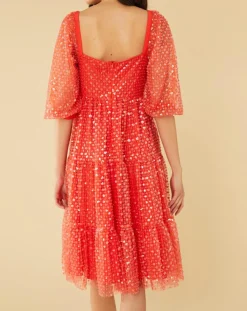 Manoush Robes|Robe midi Baby Flower coquelicot