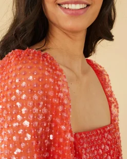 Manoush Robes|Robe midi Baby Flower coquelicot