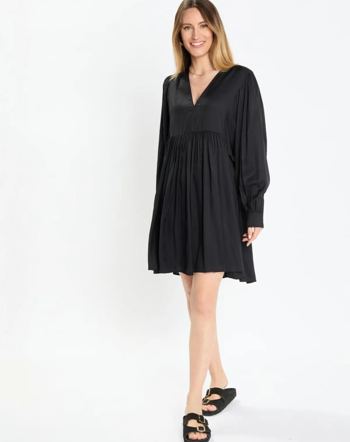 Marc O'Polo Robes|Robe midi col V noir