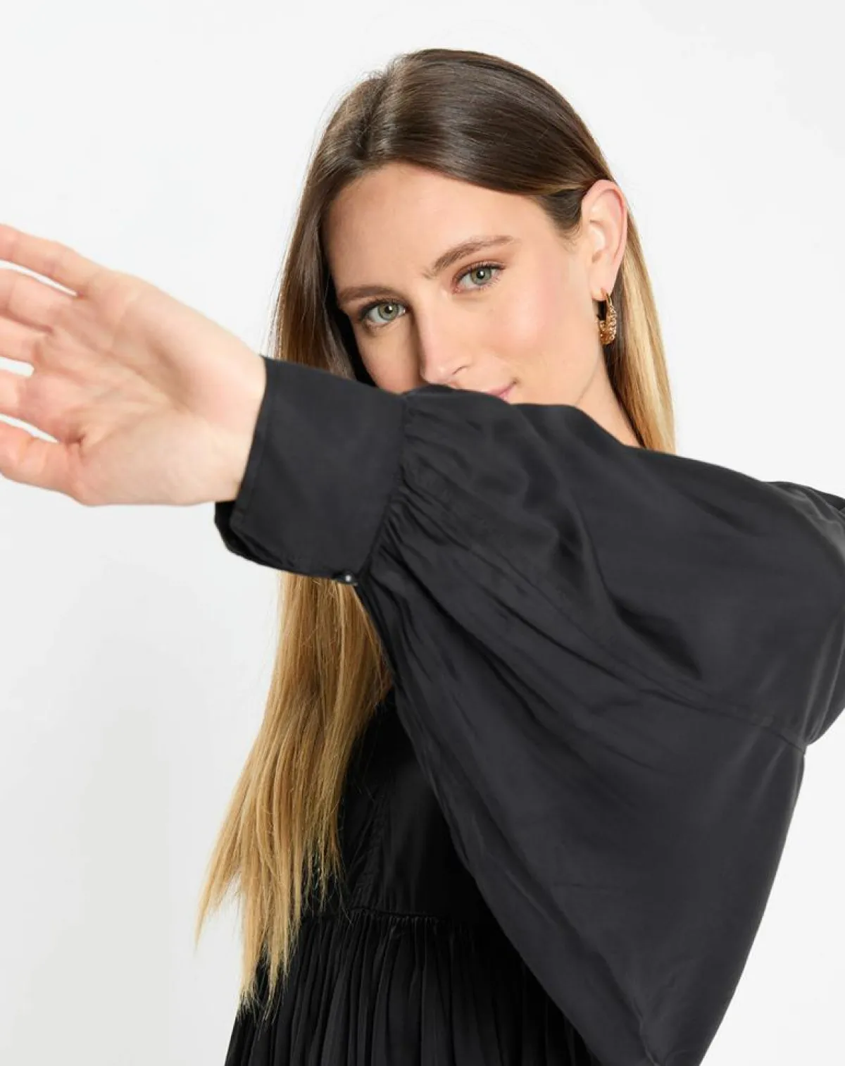 Marc O'Polo Robes|Robe midi col V noir