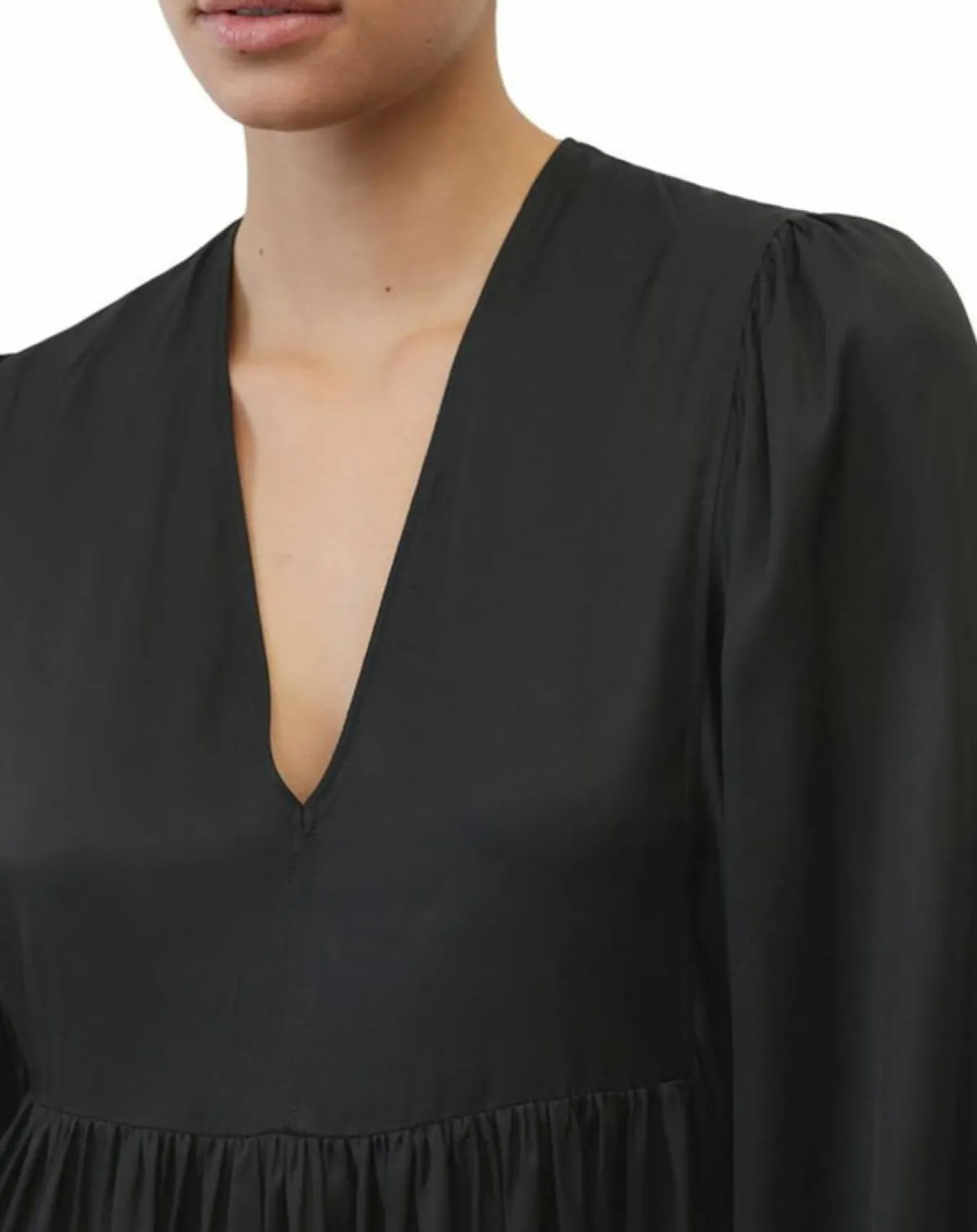 Marc O'Polo Robes|Robe midi col V noir