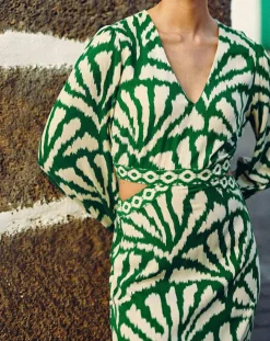 La Petite Etoile Robes|Robe Midi Royce éventail verte