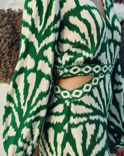 La Petite Etoile Robes|Robe Midi Royce éventail verte