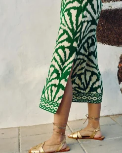 La Petite Etoile Robes|Robe Midi Royce éventail verte