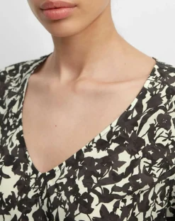 Marc O'Polo Robes|Robe mi-longue à fleurs noire