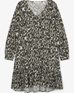 Marc O'Polo Robes|Robe mi-longue à fleurs noire