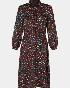 Galeries Lafayette Robes|Robe mi-longue fluide Gautier imprimée noire