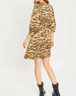 Scotch & Soda Robes|Robe Mini à imprimé tigré marron/noir