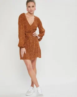 Billabong Robes|Robe Mini Spring Romance à imprimé léopard marron