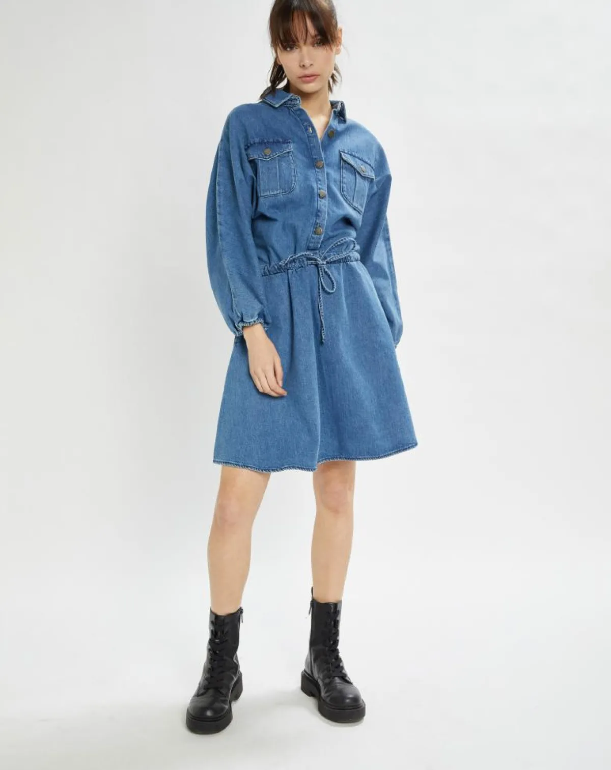 Stella Forest Robes|Robe Nora en denim bleue