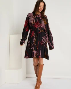 See u Soon Robes|Robe Océane imprimée noir/violet