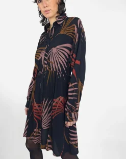 See u Soon Robes|Robe Océane imprimée noir/violet