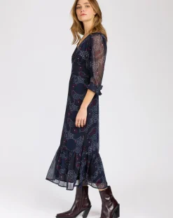 An'ge Robes|Robe Oclande hilda bleu