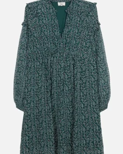 An'ge Robes|Robe Odette imprimée vert sapin