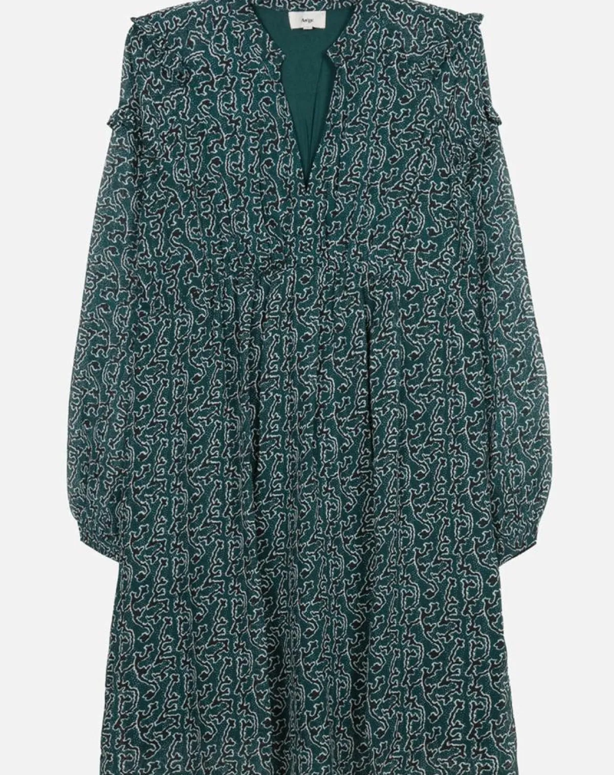 An'ge Robes|Robe Odette imprimée vert sapin