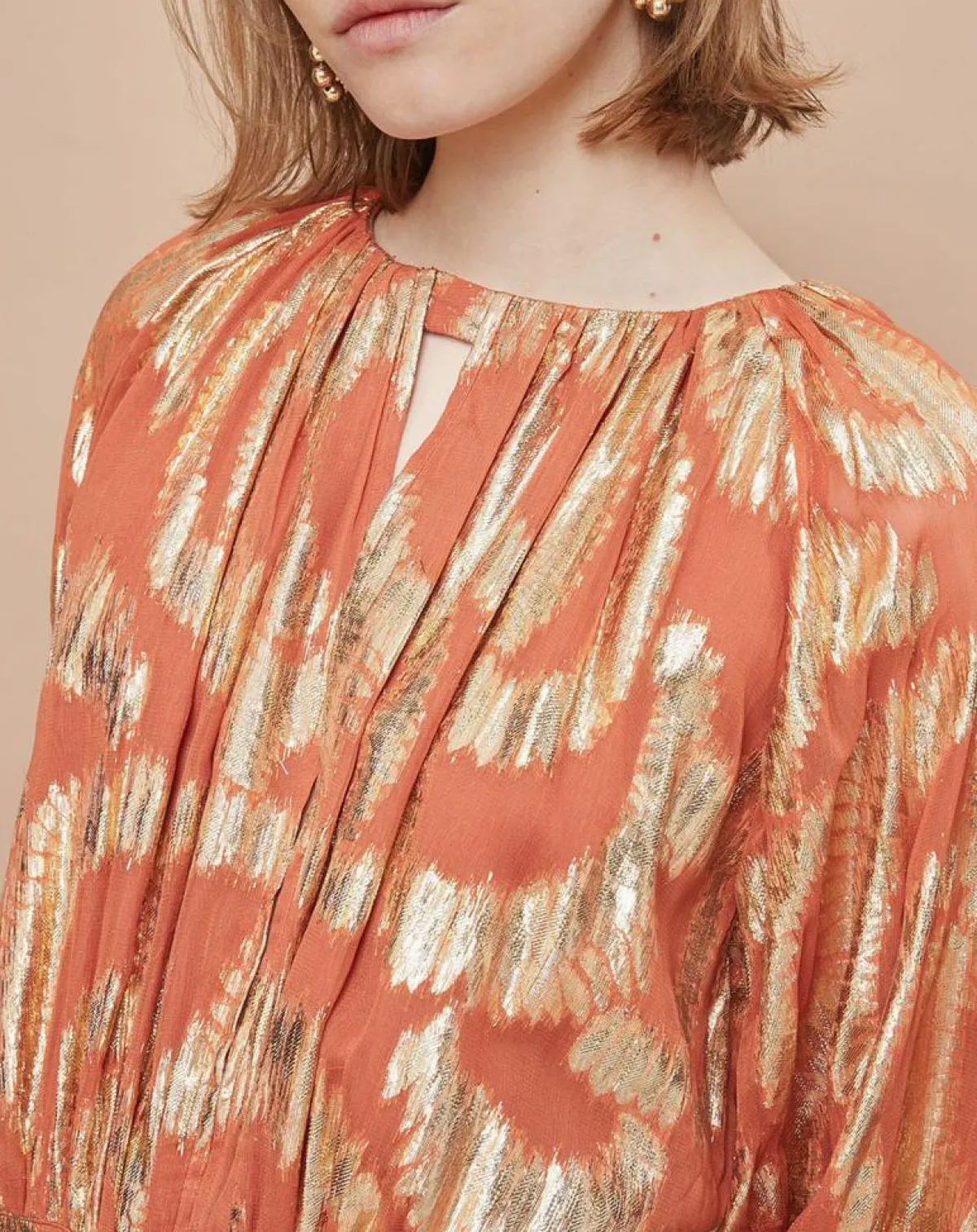 Mare di Latte Robes|Robe Oleria courte patineuse imprimée orange