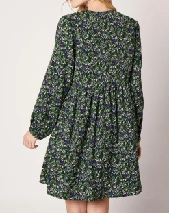 An'ge Robes|Robe Omar imprimée vert forêt