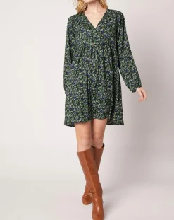 An'ge Robes|Robe Omar imprimée vert forêt