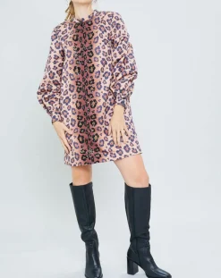 Manoush Robes|Robe Panther léopard marron