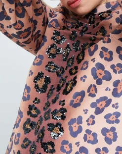 Manoush Robes|Robe Panther léopard marron