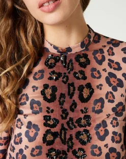 Manoush Robes|Robe Panther léopard marron