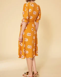 Manoush Robes|Robe Paquerette imprimée jaune moutarde