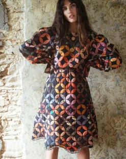 Manoush Robes|Robe Patchwork 70 noire