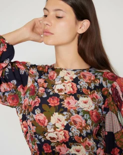 Manoush Robes|Robe Patchwork encre