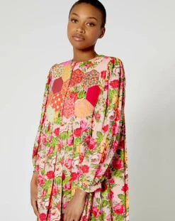 Manoush Robes|Robe Patchwork rose