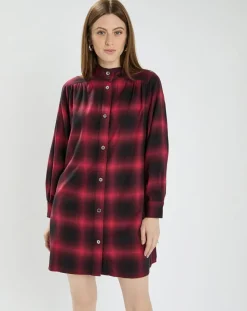 Bellerose Robes|Robe Pelly à carreaux rouge/noir